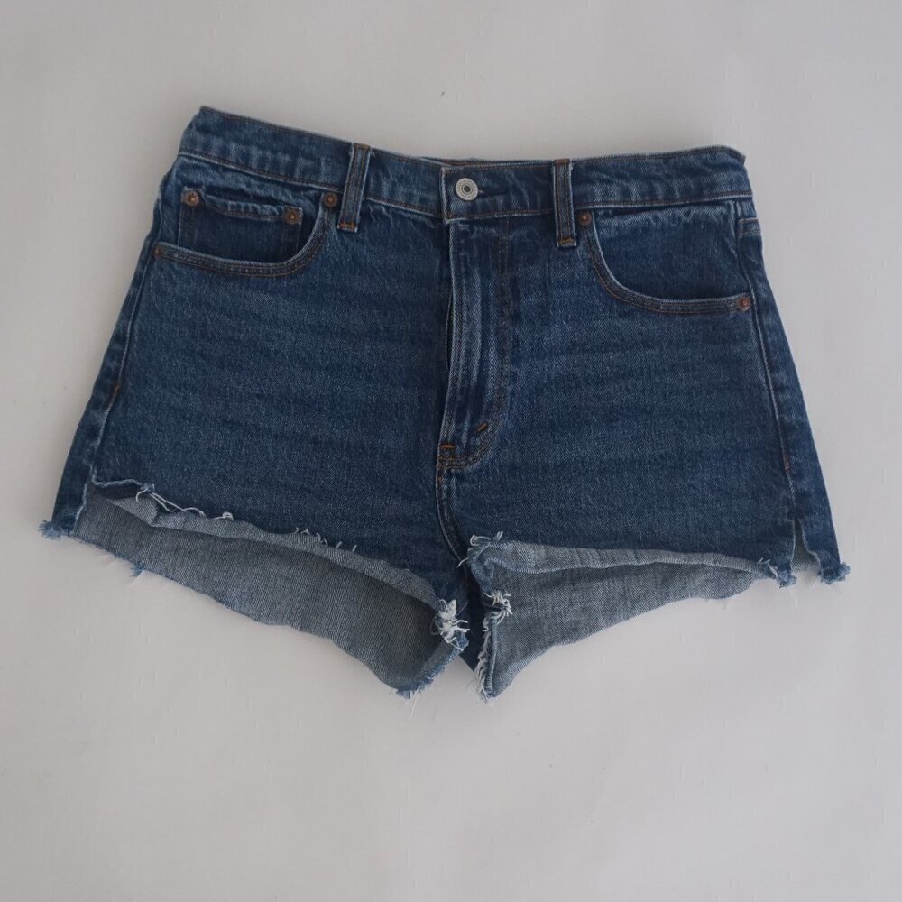 Abercrombie & Fitch Blue Dark Wash Mom Shorts High Rise Denim Shorts 28/6
